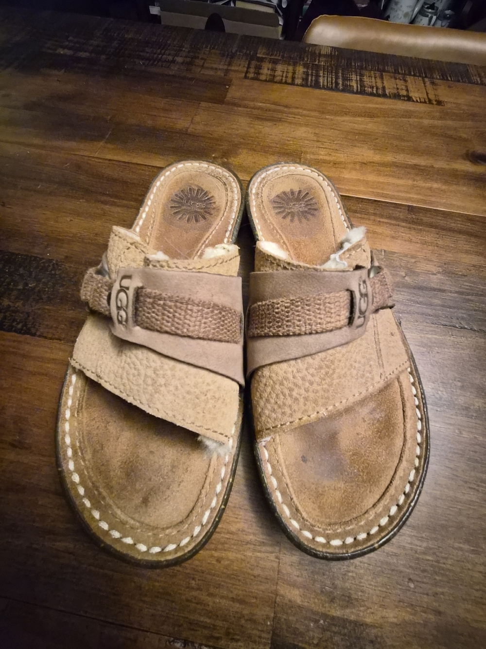 UGG Women's Brown Suede Slide Sandals